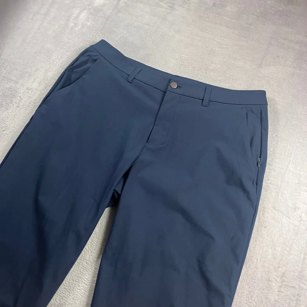 Lululemon Commission Golf Pants Mens 36 Navy Blue Stretch Chino LM5AXUS